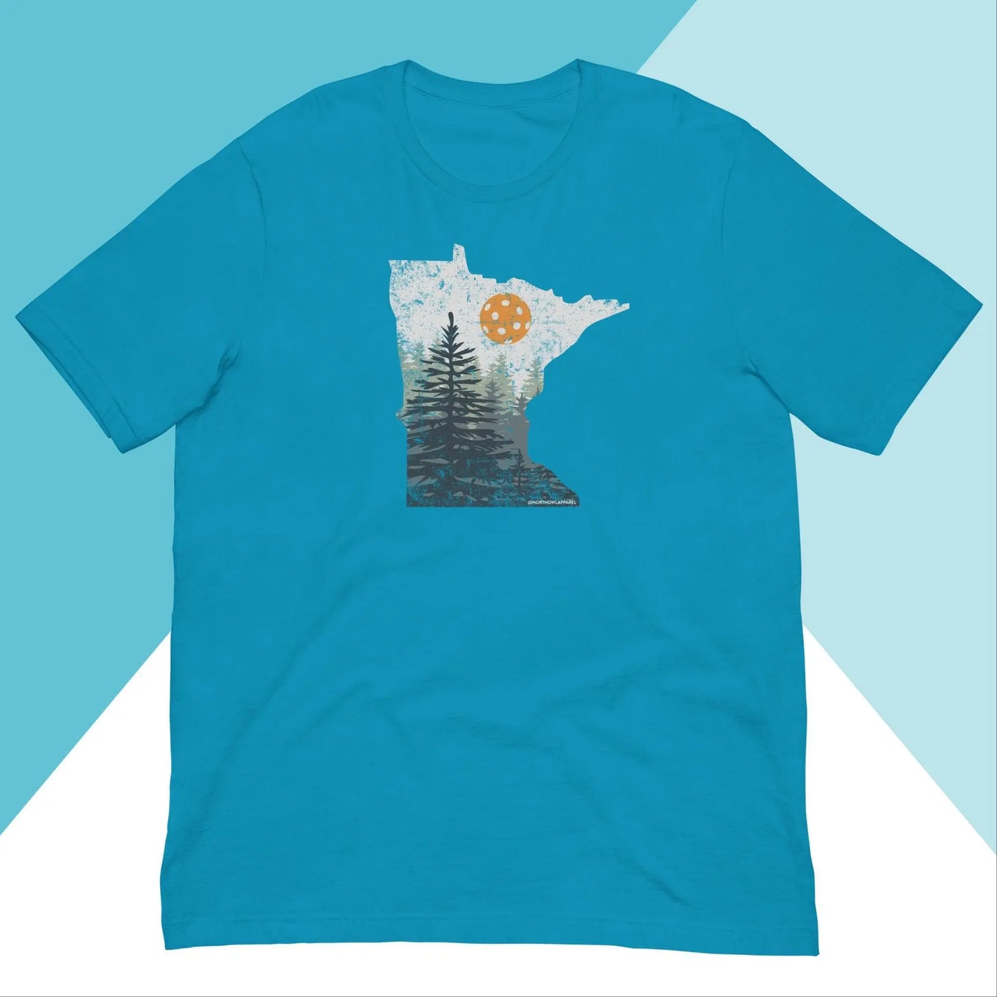 Minnesota Pickle Ball Pine Trees Distressed Unisex Shirt North Owl Apparel