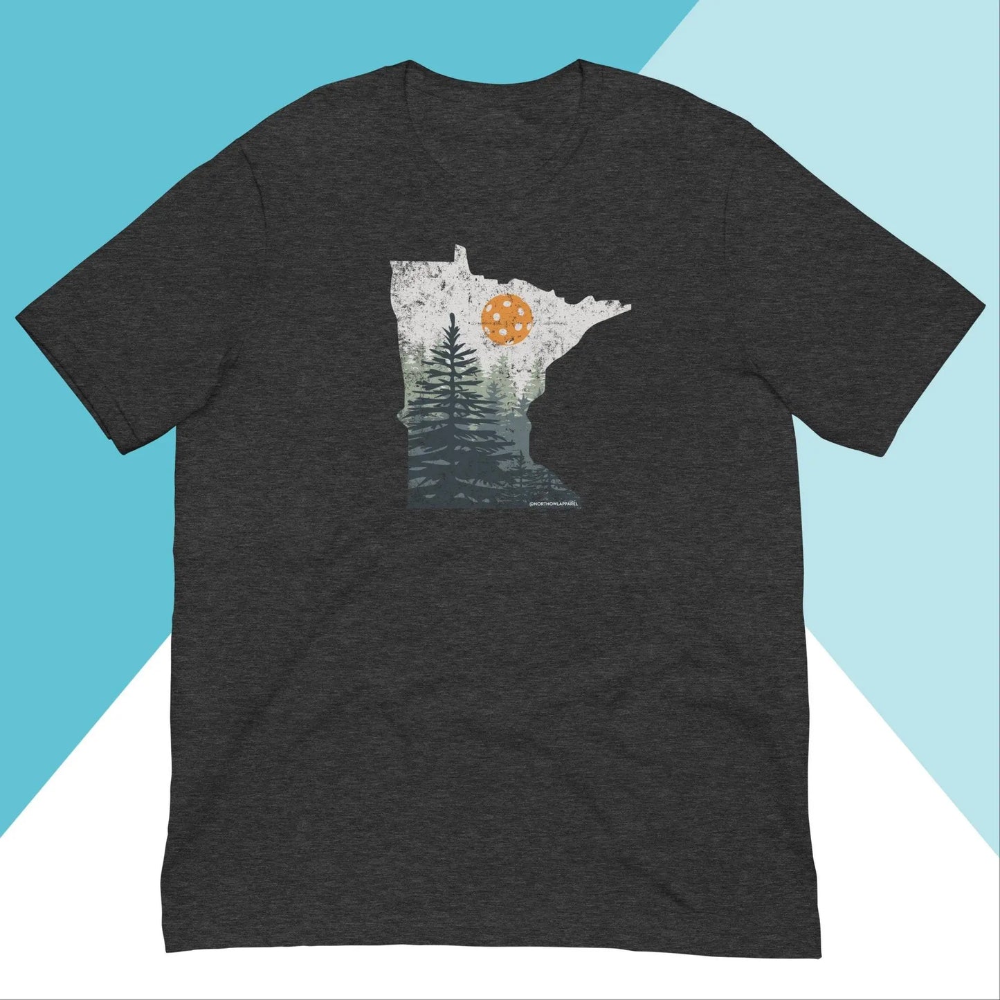 Minnesota Pickle Ball Pine Trees Distressed Unisex Shirt North Owl Apparel