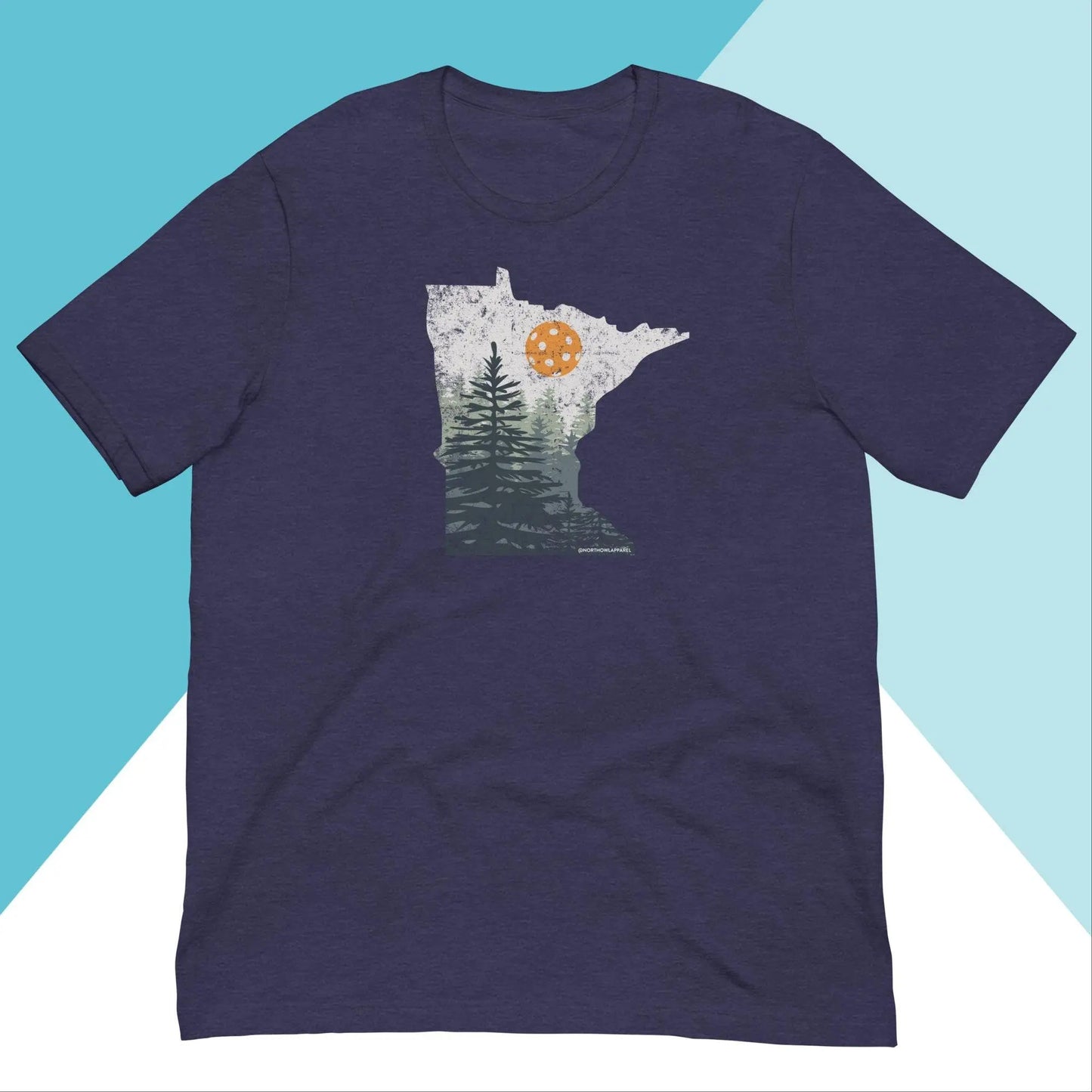 Minnesota Pickle Ball Pine Trees Distressed Unisex Shirt North Owl Apparel