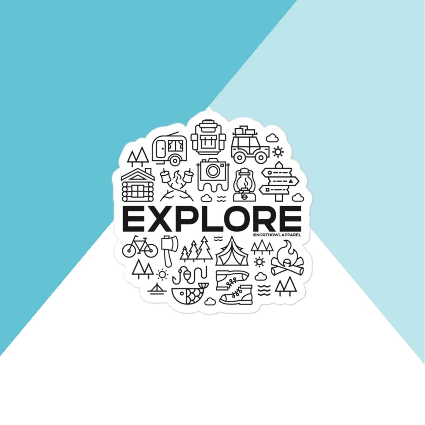 Explore Outdoors Camping Vinyl Stickers North Owl Apparel