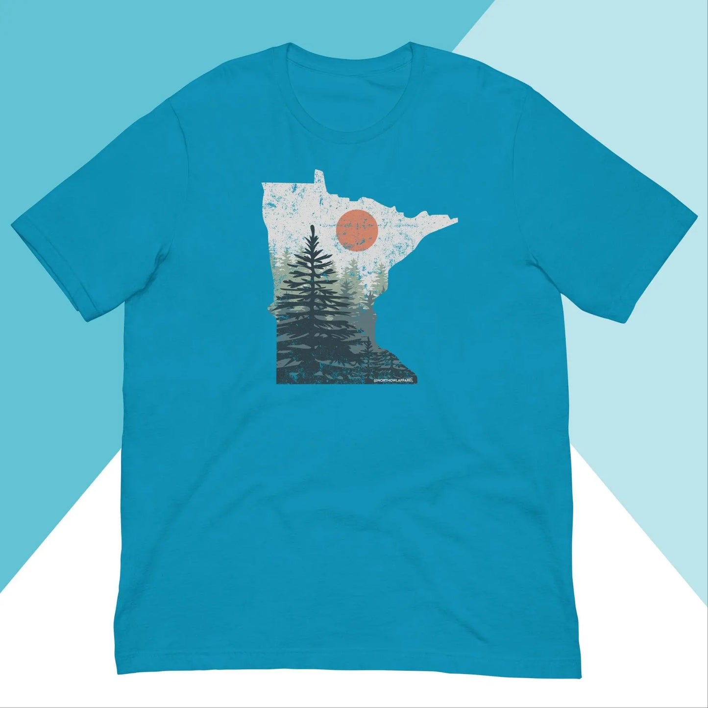 Minnesota Pine Trees Distressed Unisex Shirt North Owl Apparel