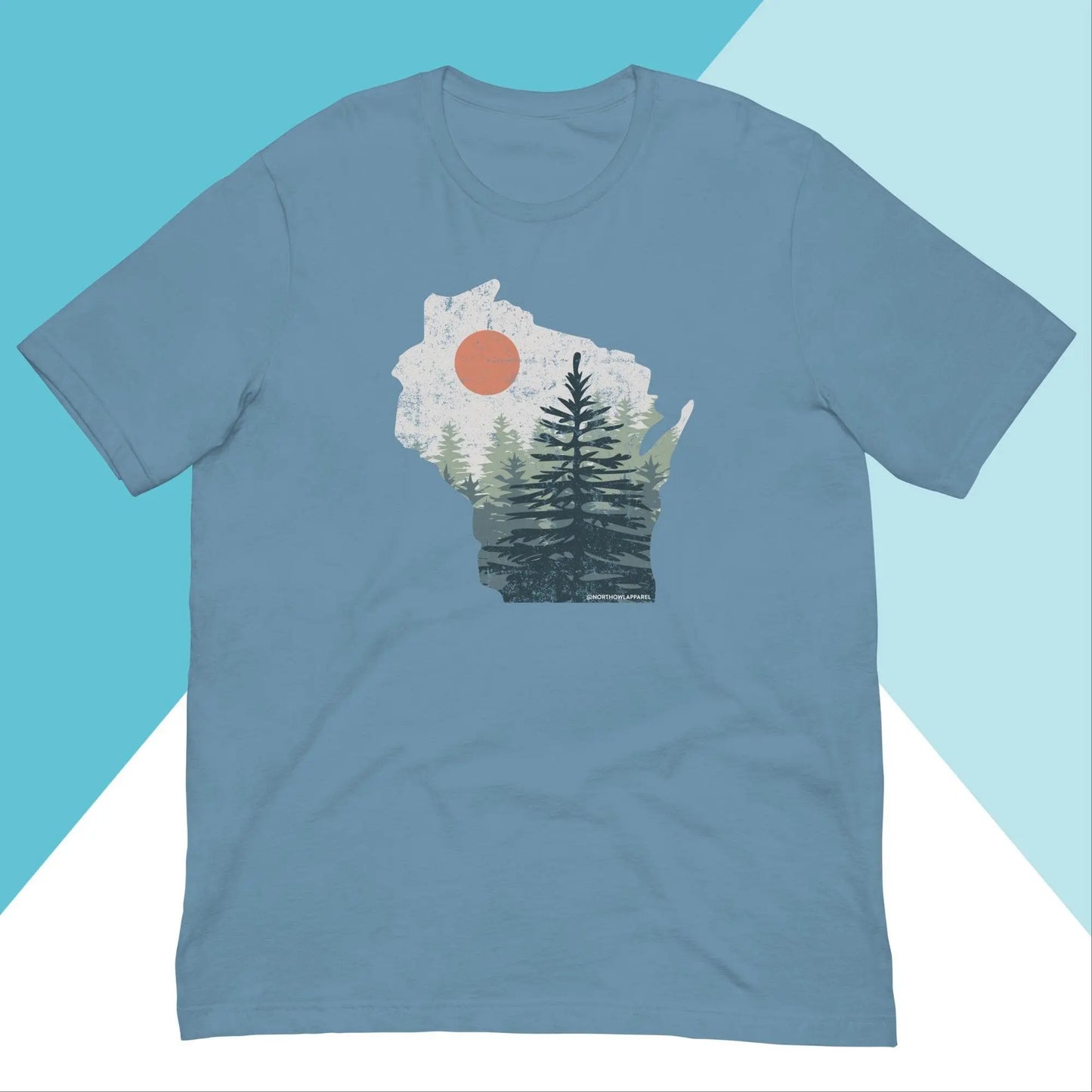 Wisconsin Pine Trees Distressed Unisex Shirt North Owl Apparel