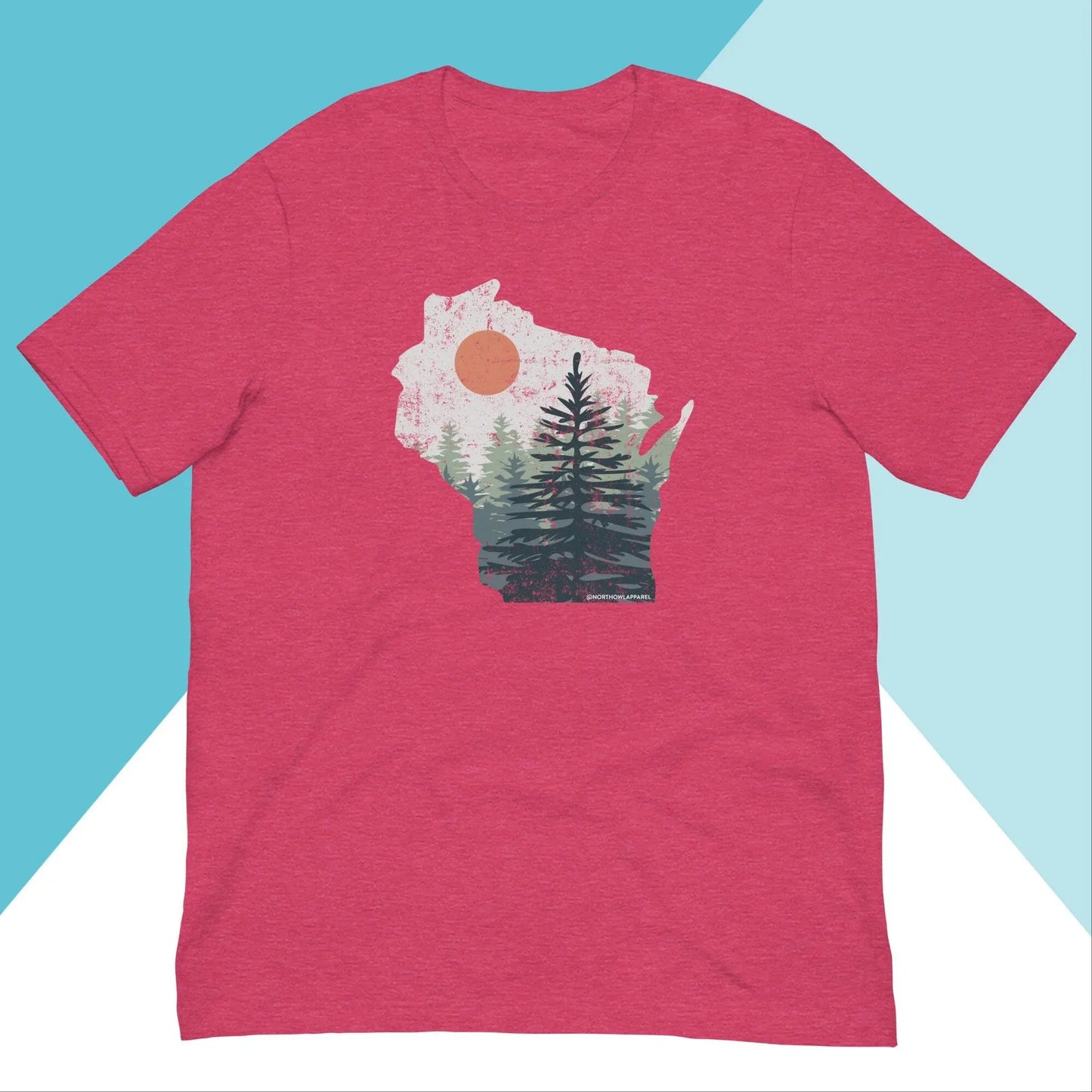 Wisconsin Pine Trees Distressed Unisex Shirt North Owl Apparel