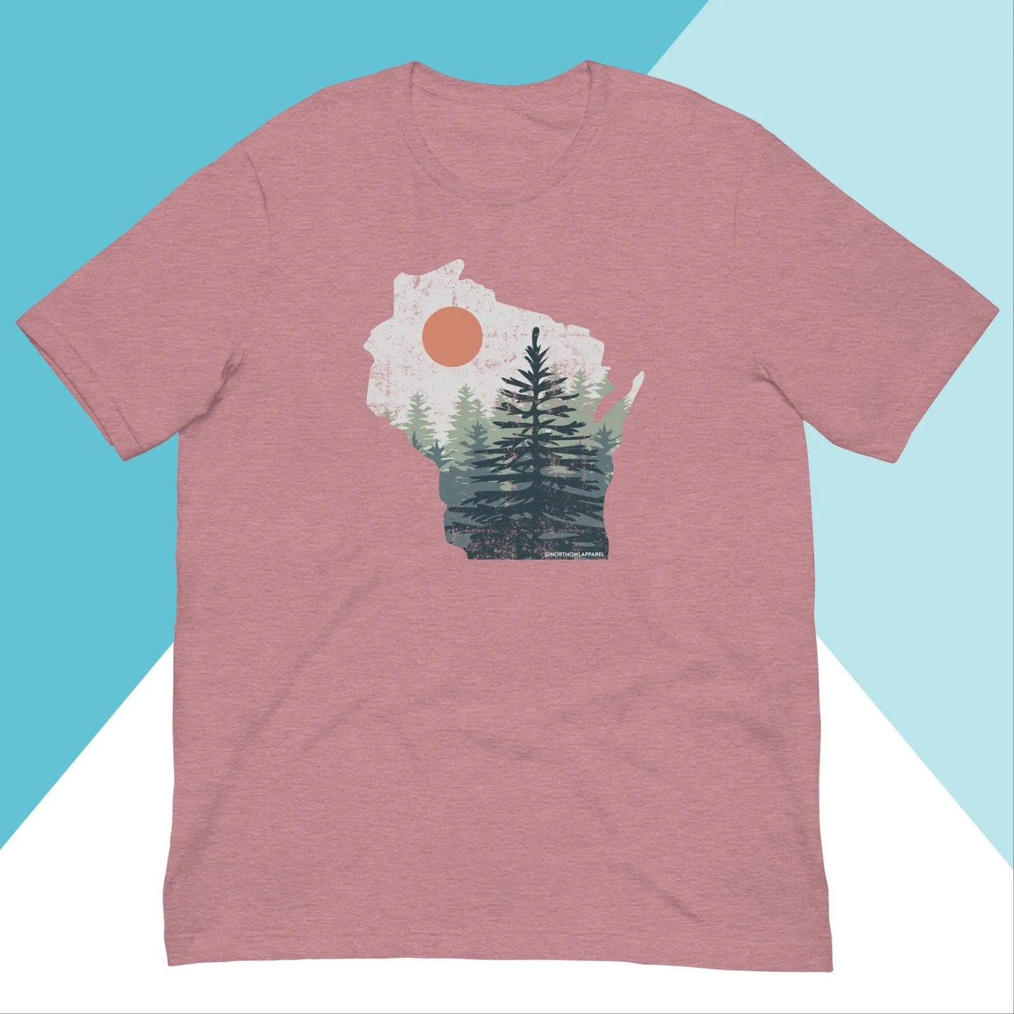 Wisconsin Pine Trees Distressed Unisex Shirt North Owl Apparel