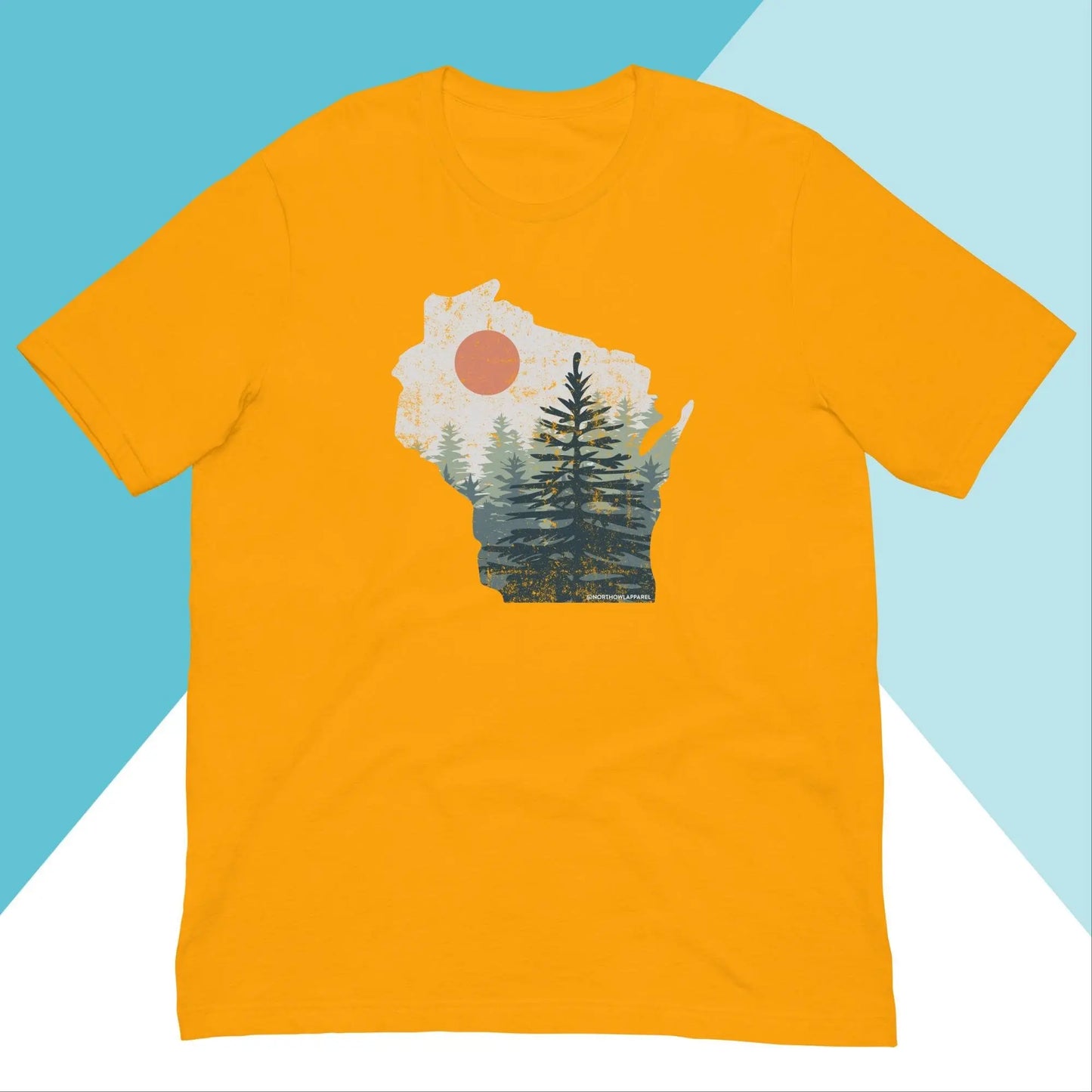 Wisconsin Pine Trees Distressed Unisex Shirt North Owl Apparel