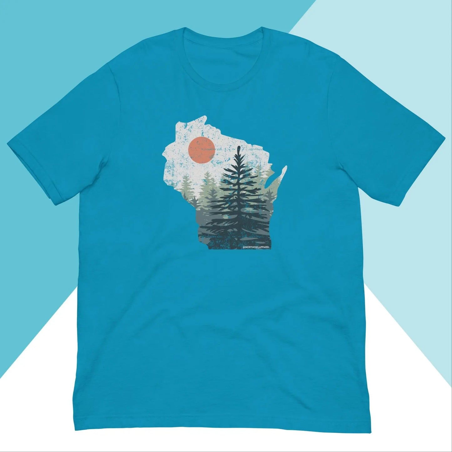 Wisconsin Pine Trees Distressed Unisex Shirt North Owl Apparel