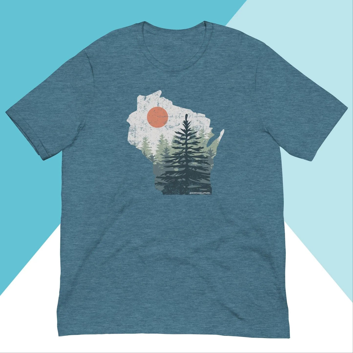 Wisconsin Pine Trees Distressed Unisex Shirt North Owl Apparel