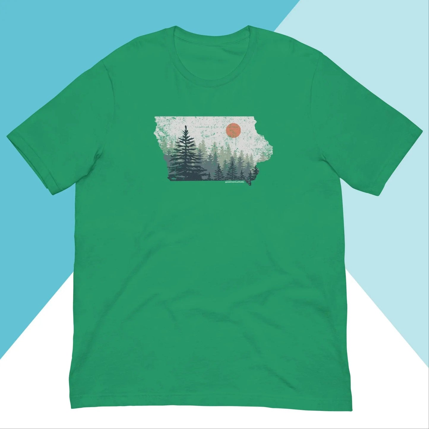 Iowa Distressed Pine Trees Unisex Shirt North Owl Apparel