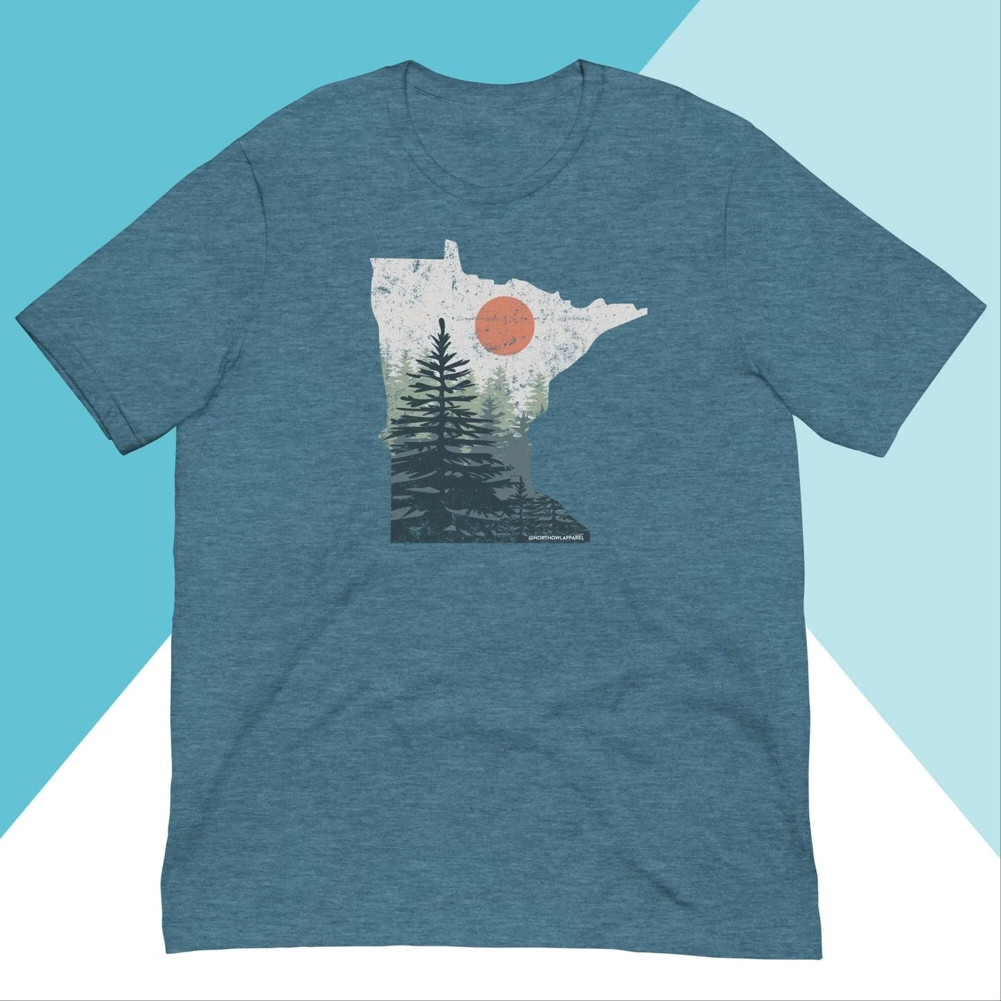 Minnesota Pine Trees Distressed Unisex Shirt North Owl Apparel