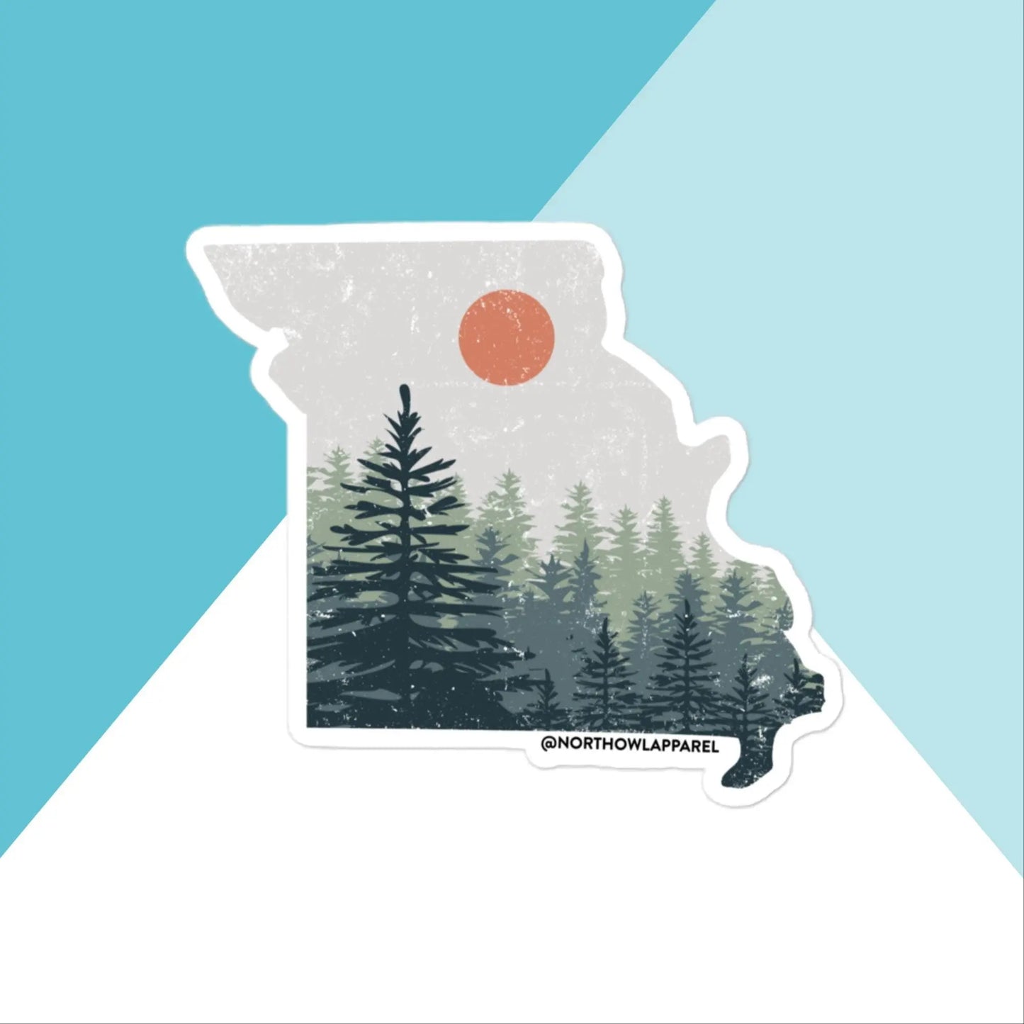 Missouri Distressed Pine Trees Vinyl Sticker North Owl Apparel