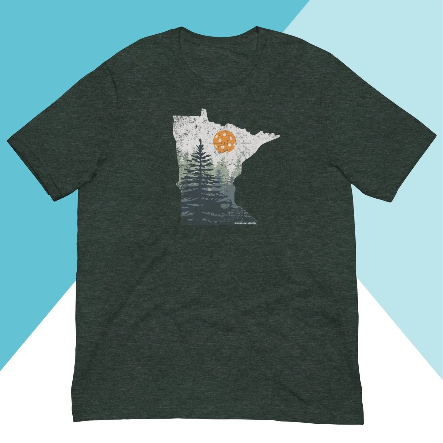 Minnesota Pickle Ball Pine Trees Distressed Unisex Shirt North Owl Apparel