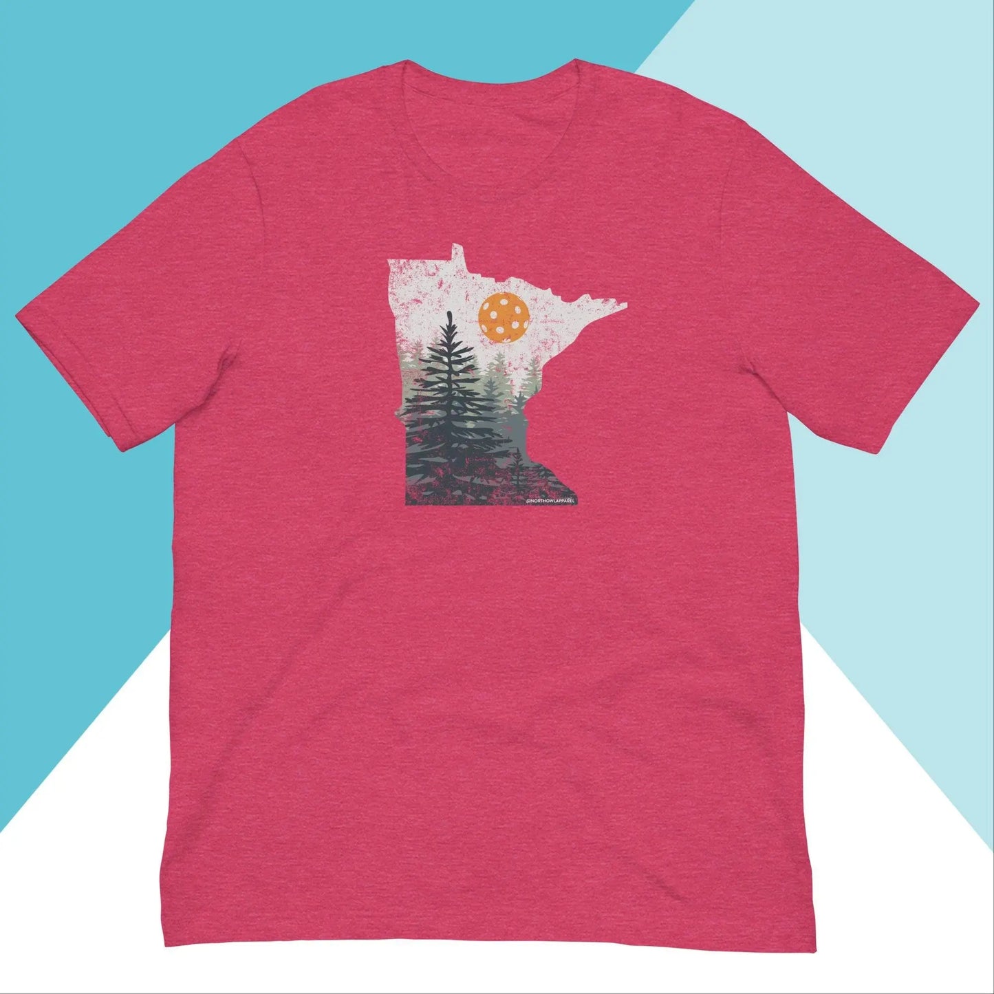 Minnesota Pickle Ball Pine Trees Distressed Unisex Shirt North Owl Apparel
