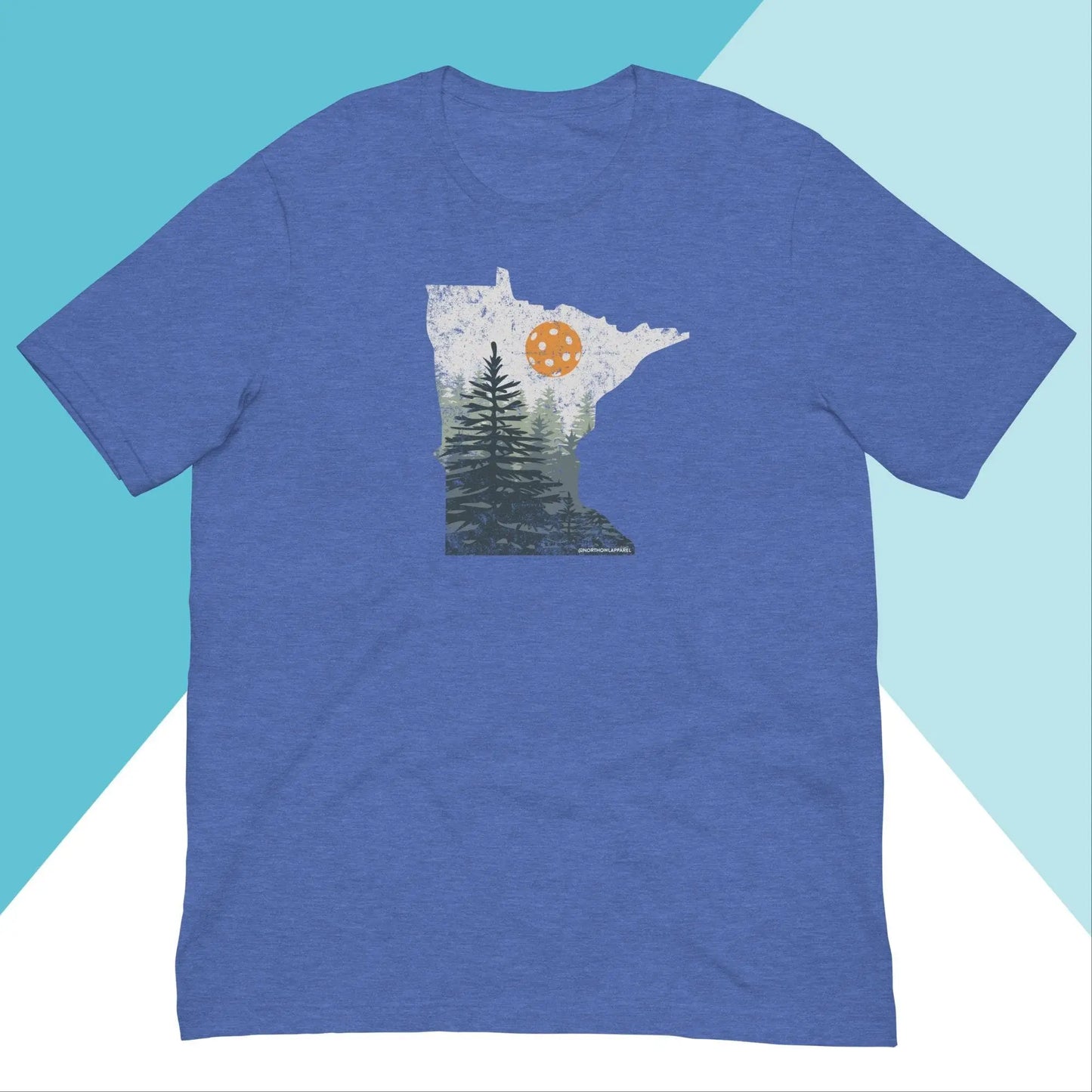 Minnesota Pickle Ball Pine Trees Distressed Unisex Shirt North Owl Apparel