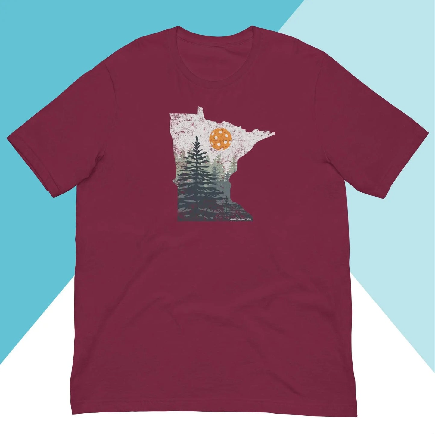Minnesota Pickle Ball Pine Trees Distressed Unisex Shirt North Owl Apparel