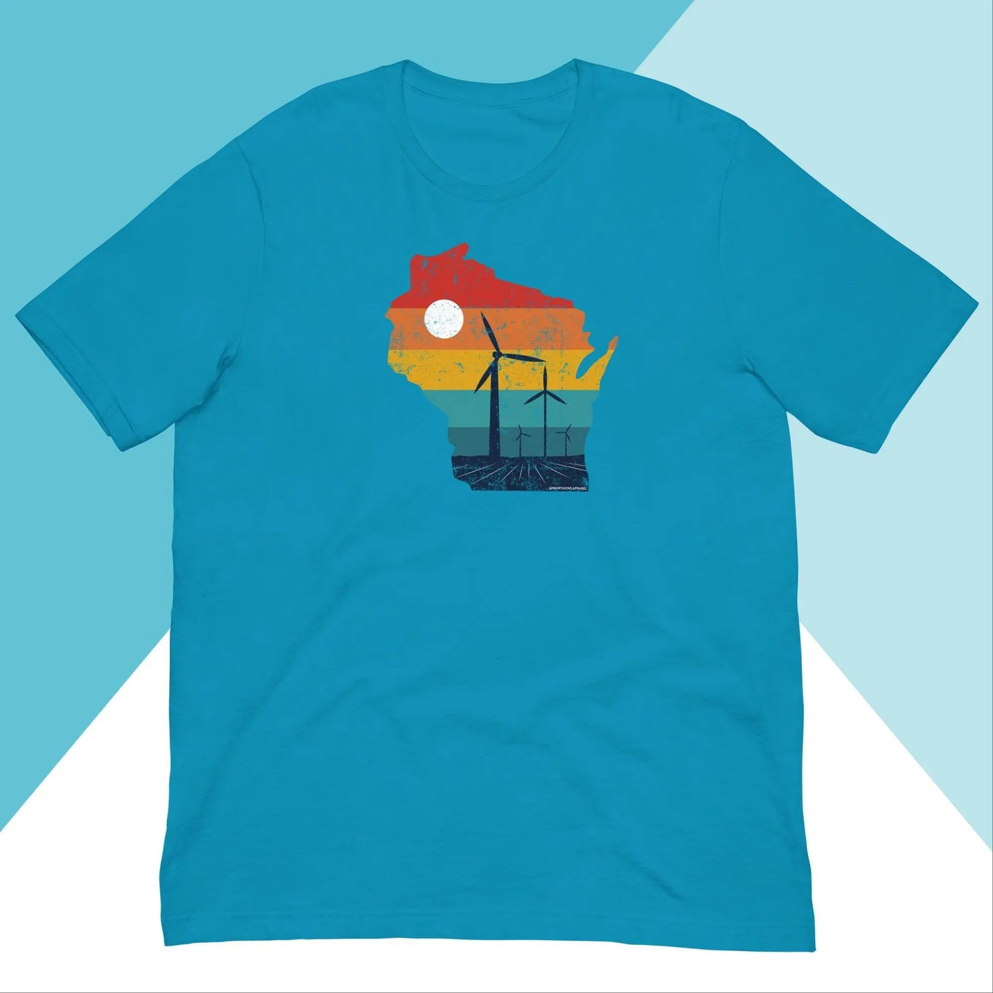 Wisconsin Rural Retro Windmill Sunset Unisex Shirt North Owl Apparel