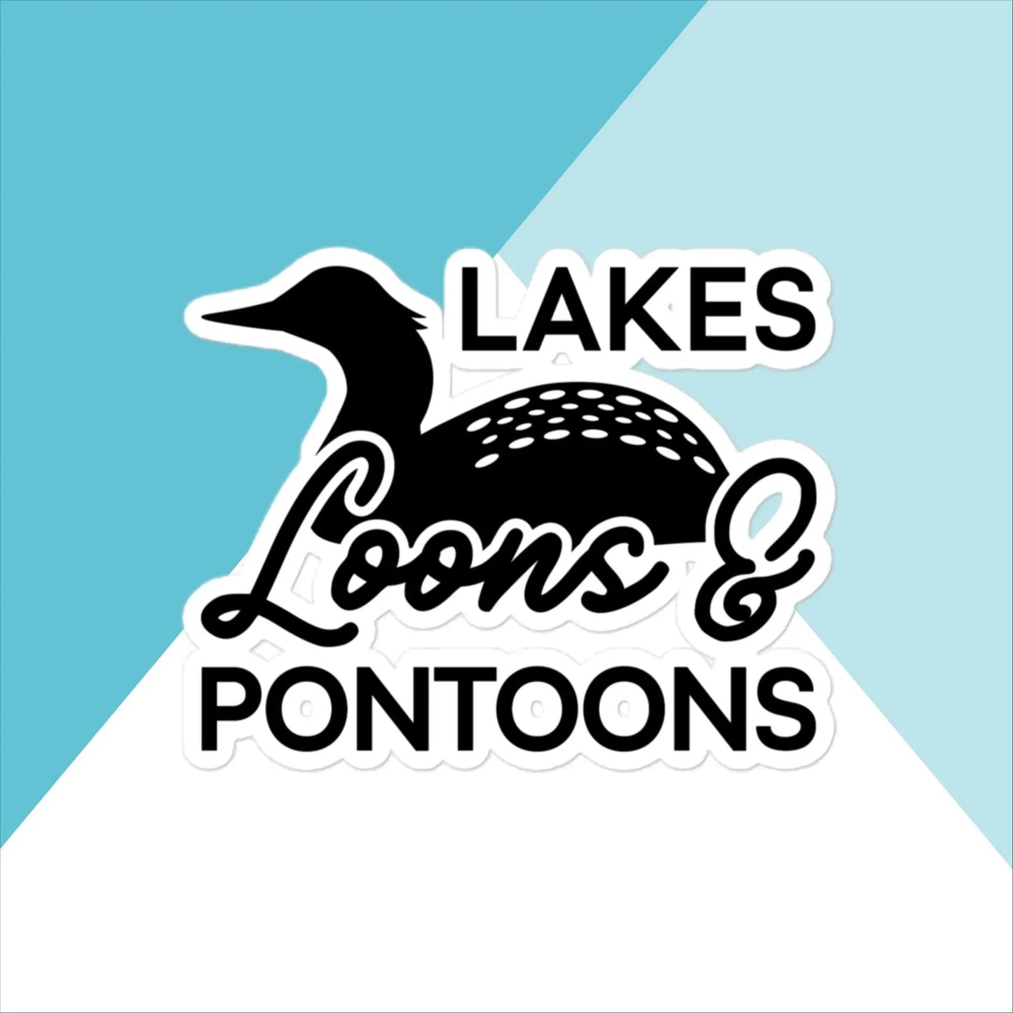 Lake, Loons, & Pontoons Vinyl Sticker North Owl Apparel