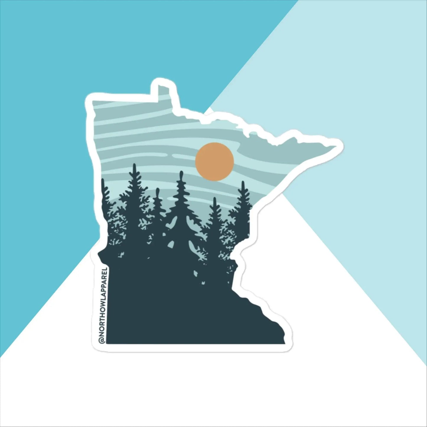 Minnesota Pastel Pine Trees Vinyl Sticker North Owl Apparel