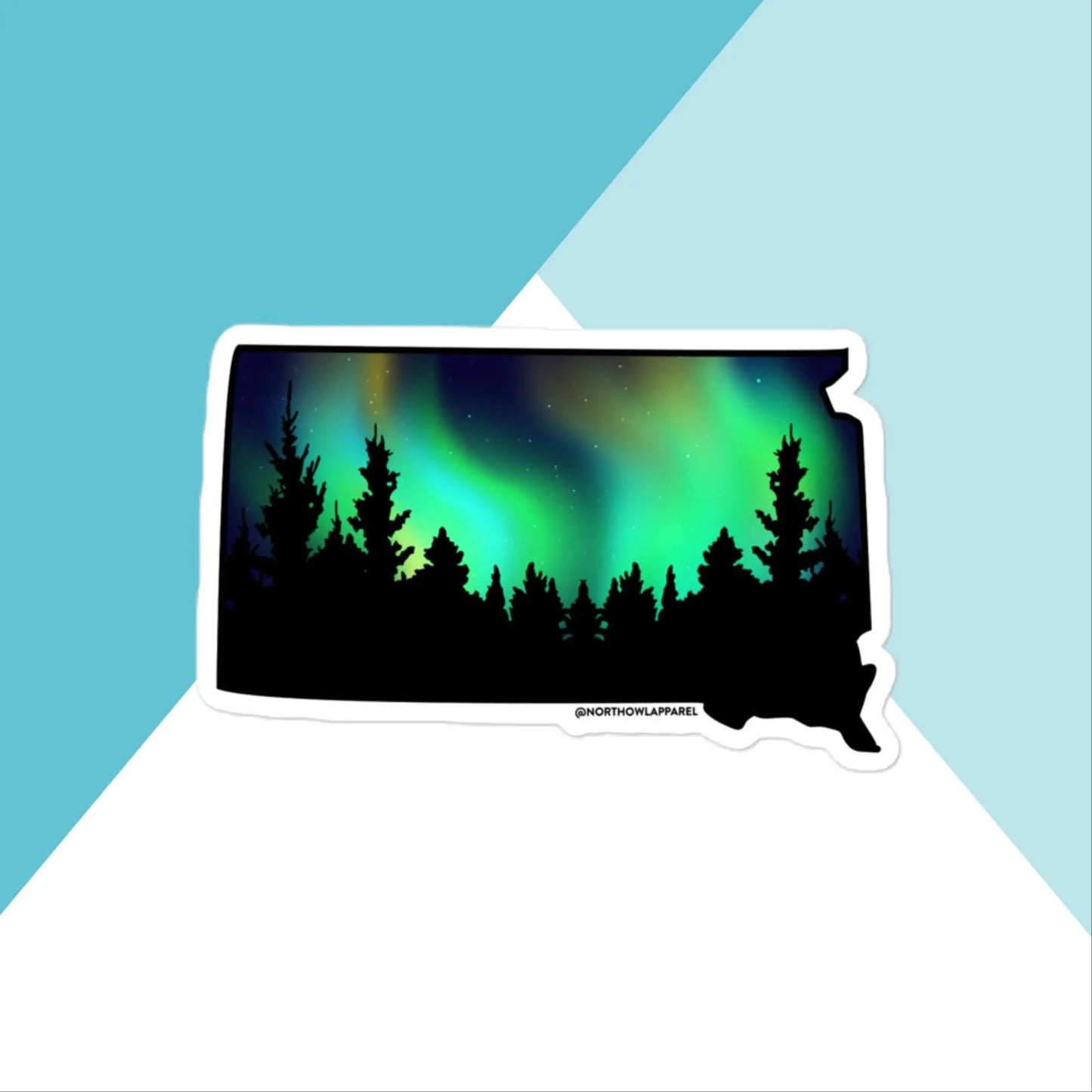 South Dakota Northern Lights Vinyl Sticker North Owl Apparel