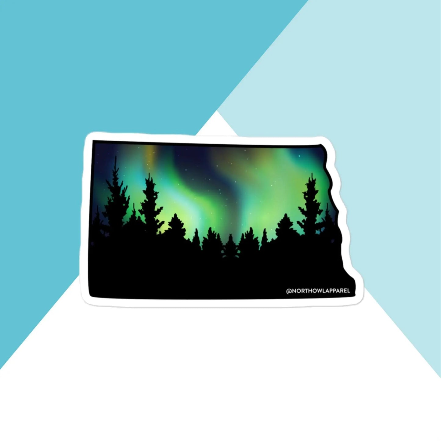 North Dakota Northern Lights Vinyl Sticker North Owl Apparel