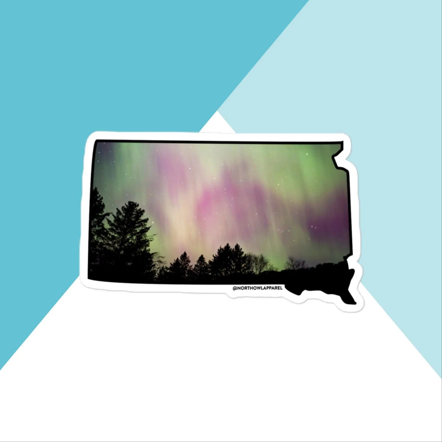 South Dakota Northern Lights Vinyl Sticker North Owl Apparel
