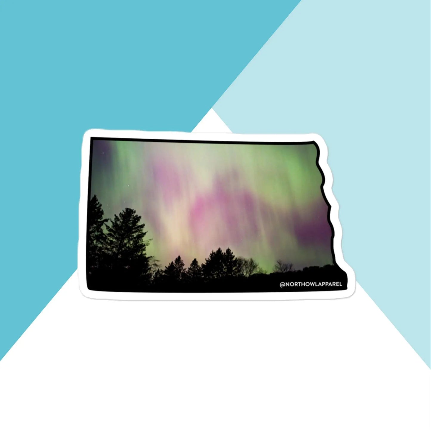 North Dakota Northern Lights Vinyl Sticker North Owl Apparel
