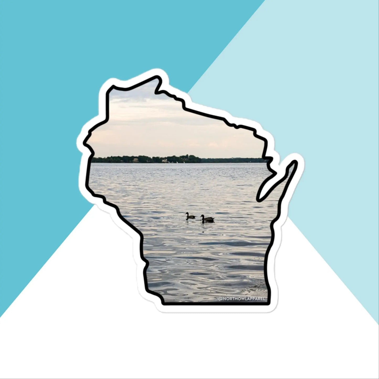 Wisconsin Loons on the Lake Vinyl Sticker North Owl Apparel
