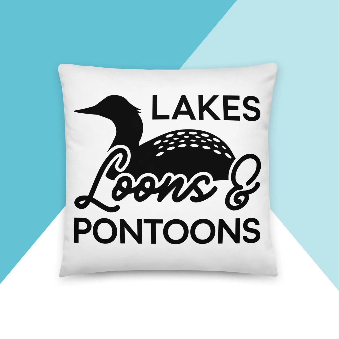 Lakes, Loons, & Pontoons Throw Pillow North Owl Apparel