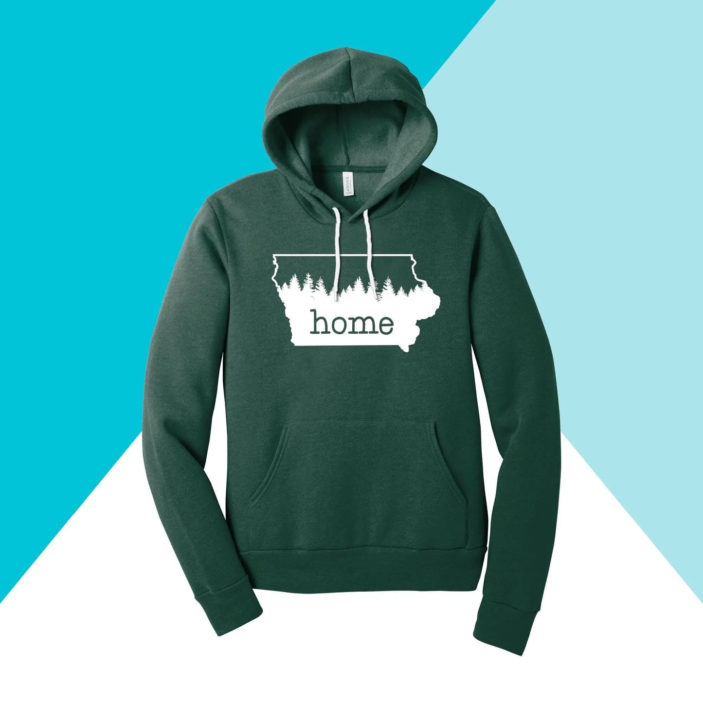 Iowa Home Pine Trees Unisex Hoodie North Owl Apparel