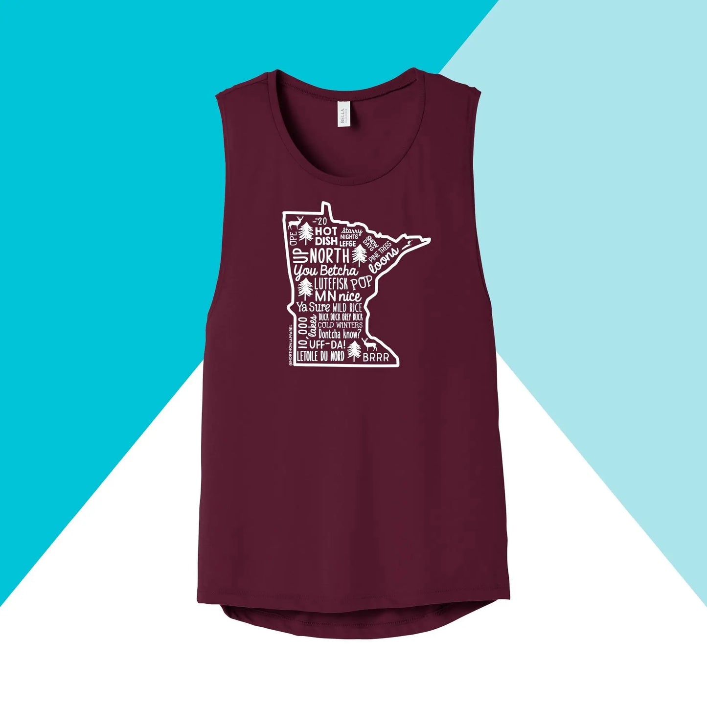Minnesota Phrase Saying Women's Muscle Tank North Owl Apparel