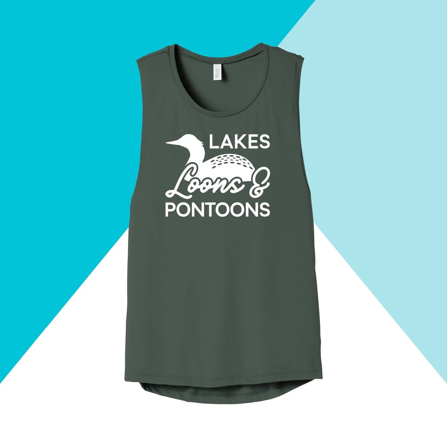 Lakes, Loons, & Pontoons Women's Muscle Tank North Owl Apparel
