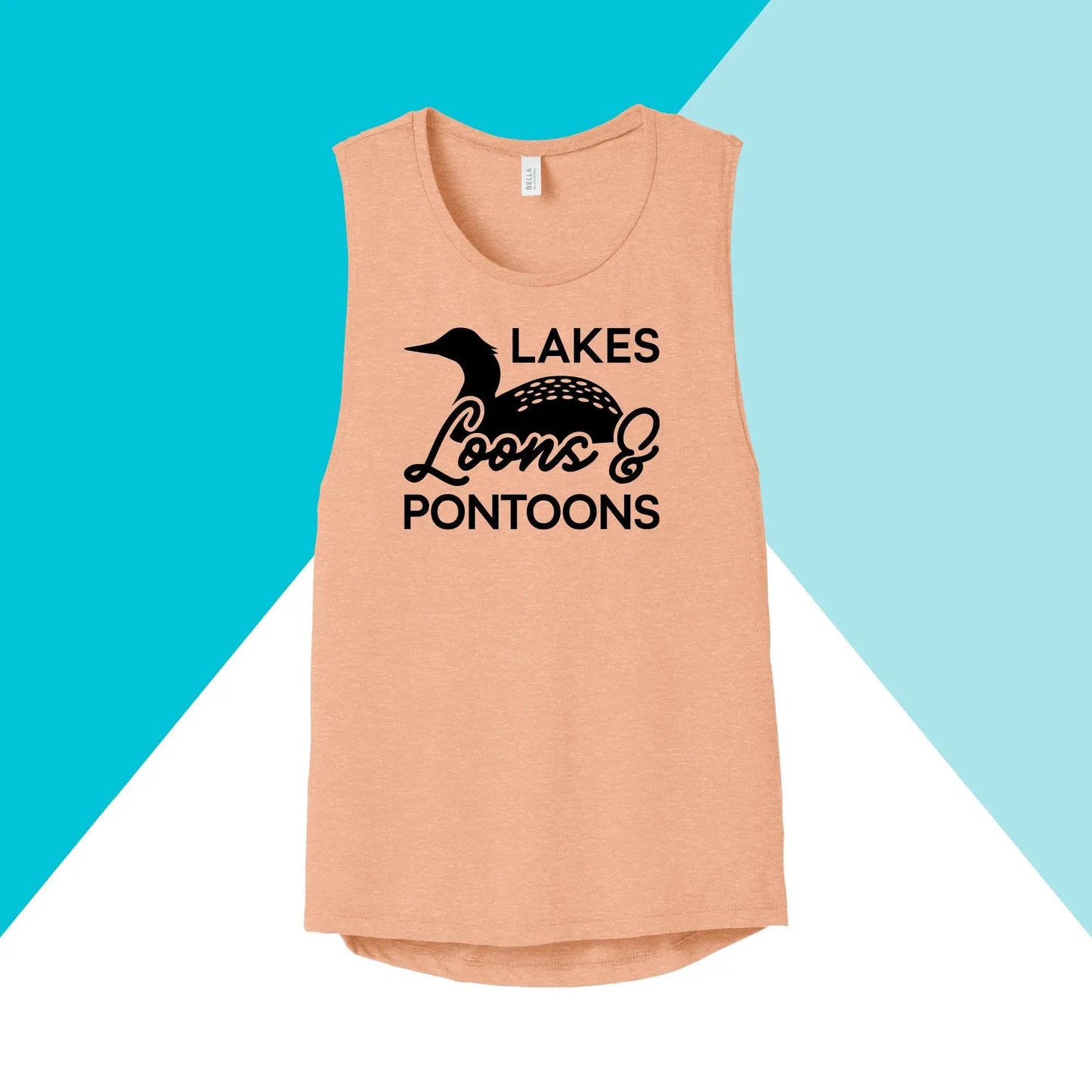 Lakes, Loons, & Pontoons Women's Muscle Tank North Owl Apparel