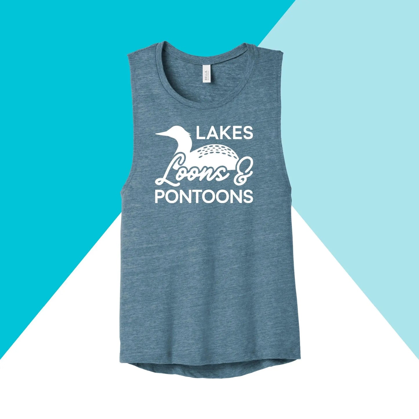 Lakes, Loons, & Pontoons Women's Muscle Tank North Owl Apparel