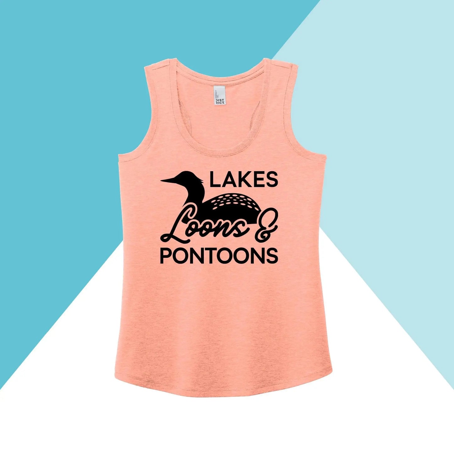 Lakes, Loons, & Pontoons Women's Racerback Tank Top North Owl Apparel