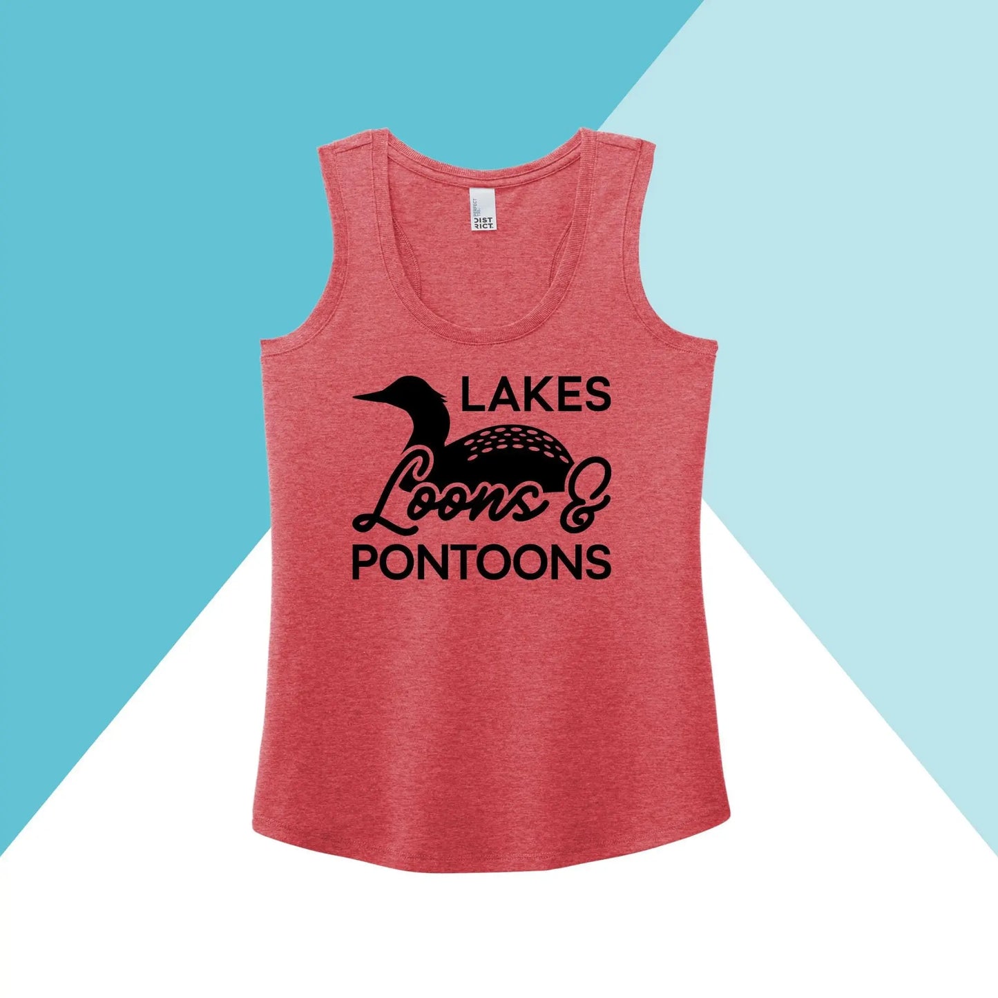 Lakes, Loons, & Pontoons Women's Racerback Tank Top North Owl Apparel