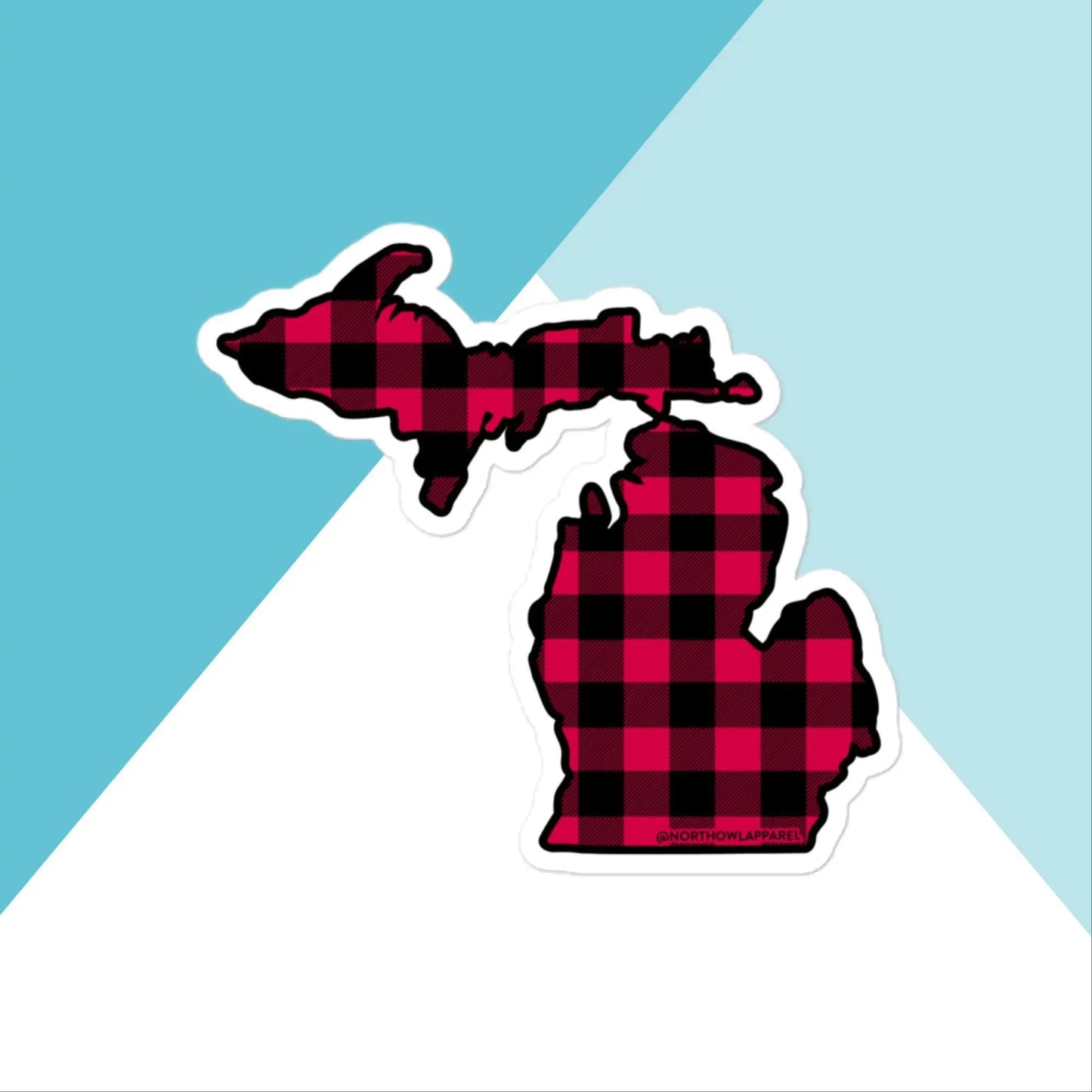 Michigan Buffalo Plaid Vinyl Sticker North Owl Apparel