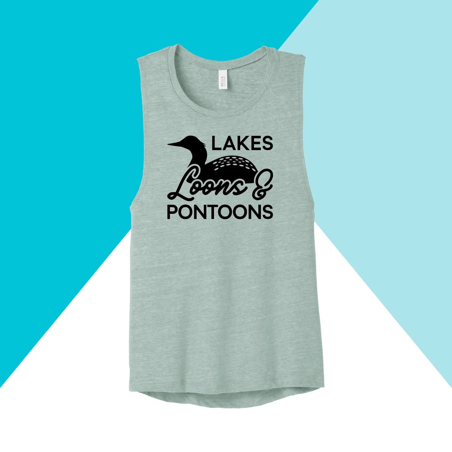 Lakes, Loons, & Pontoons Women's Muscle Tank North Owl Apparel