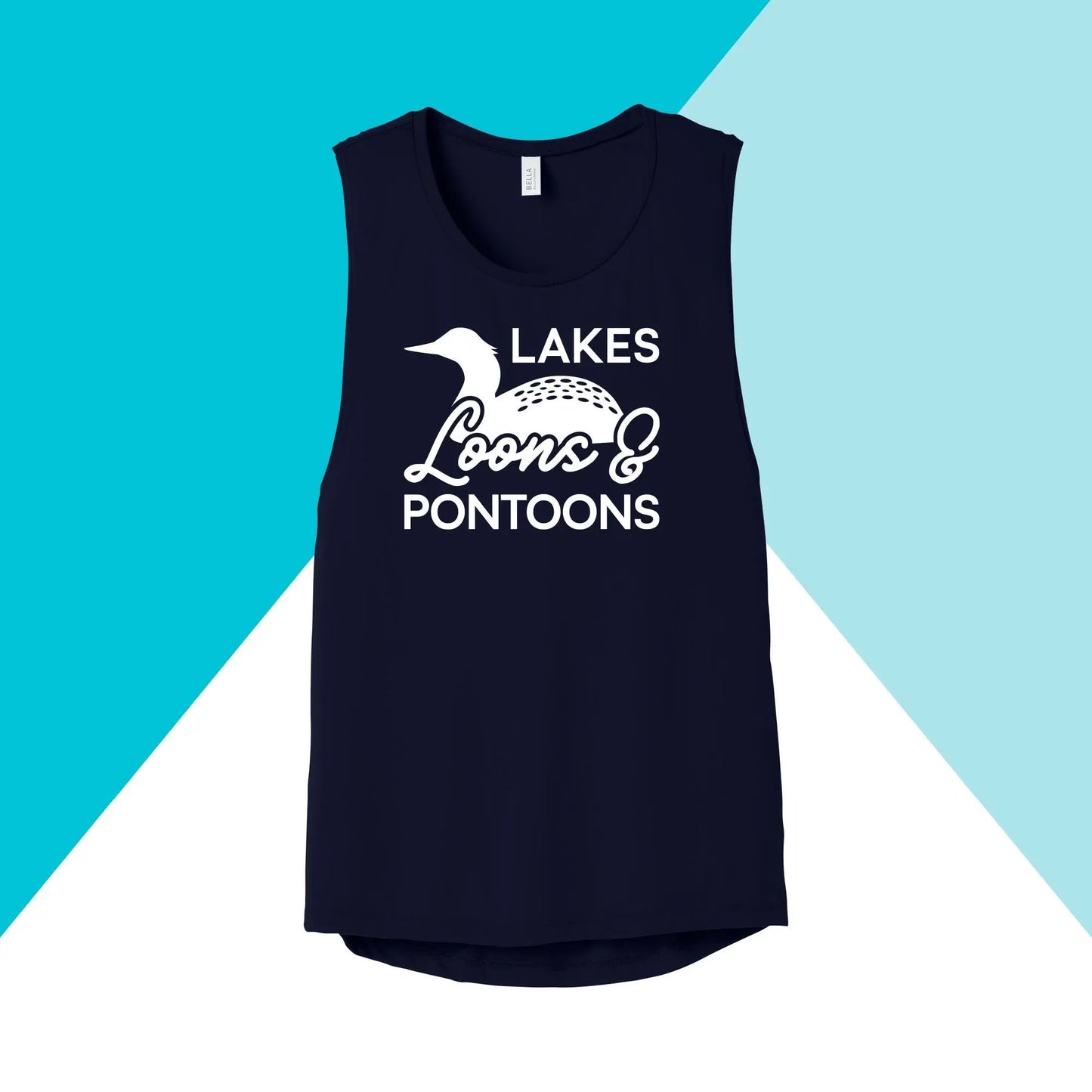 Lakes, Loons, & Pontoons Women's Muscle Tank North Owl Apparel