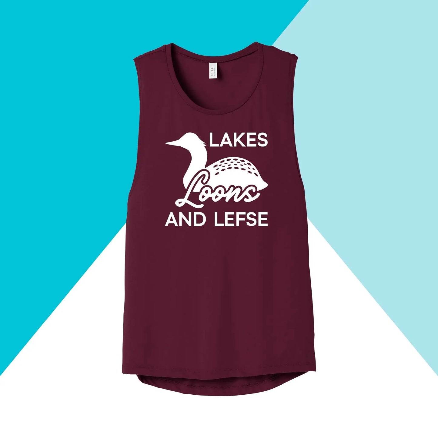 Lakes, Loons, & Lefse Women's Muscle Tank North Owl Apparel