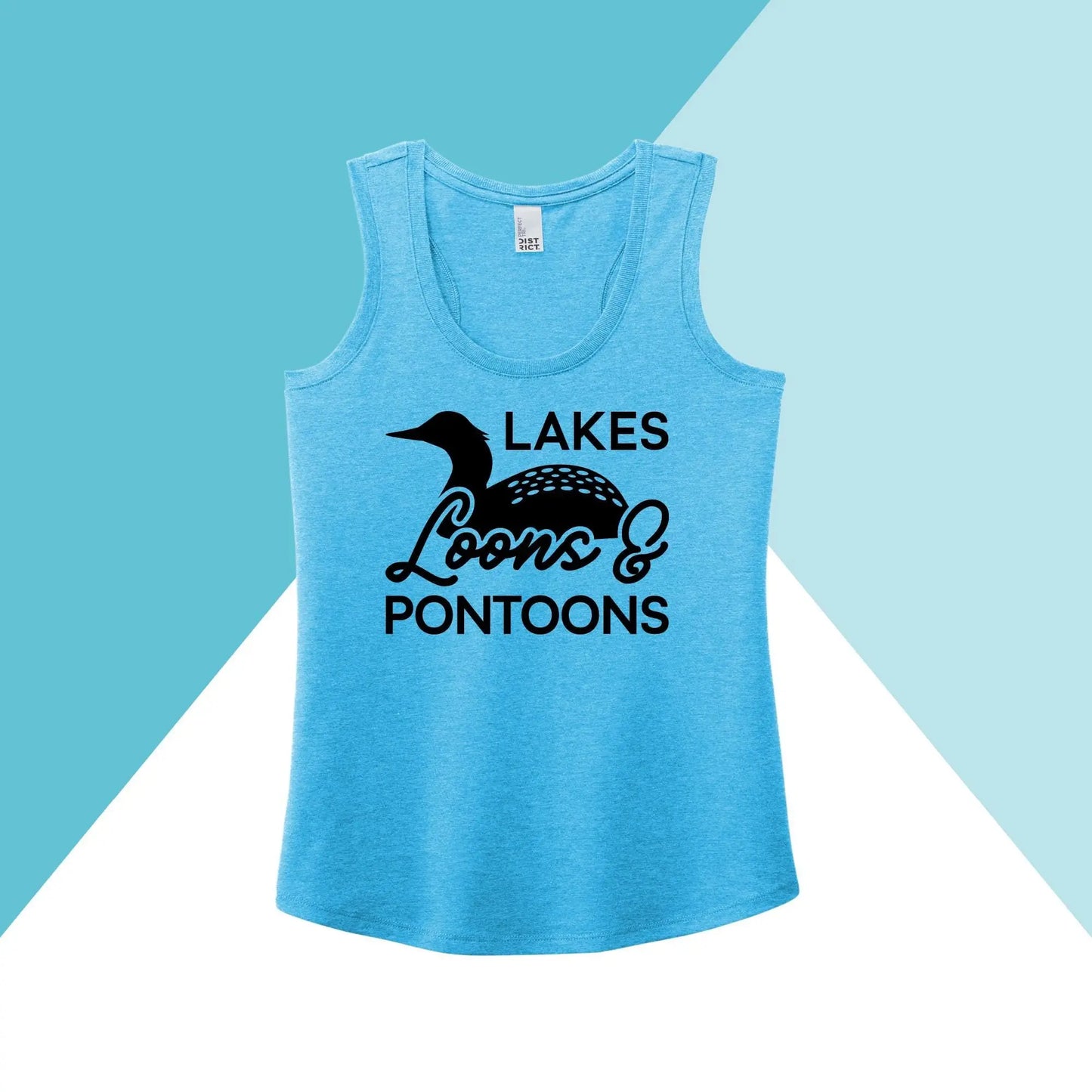 Lakes, Loons, & Pontoons Women's Racerback Tank Top North Owl Apparel