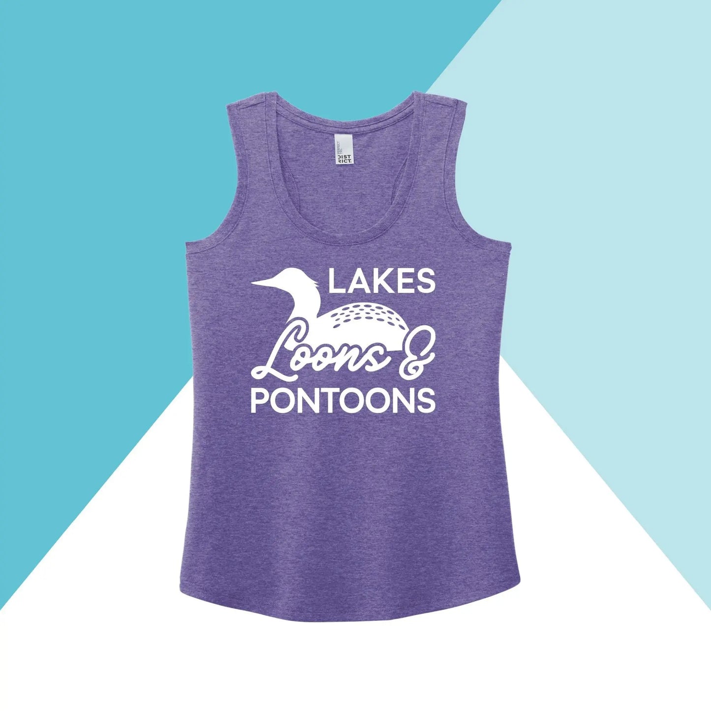 Lakes, Loons, & Pontoons Women's Racerback Tank Top North Owl Apparel