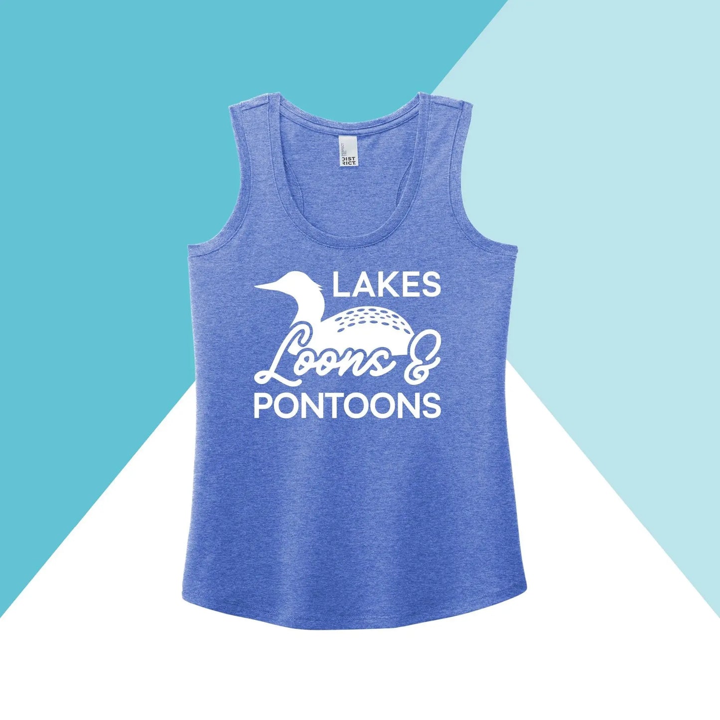 Lakes, Loons, & Pontoons Women's Racerback Tank Top North Owl Apparel