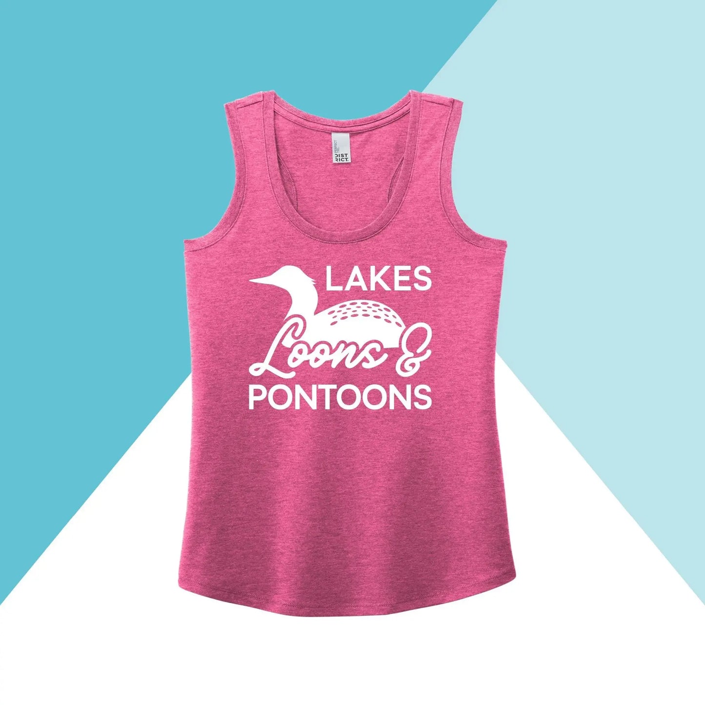 Lakes, Loons, & Pontoons Women's Racerback Tank Top North Owl Apparel