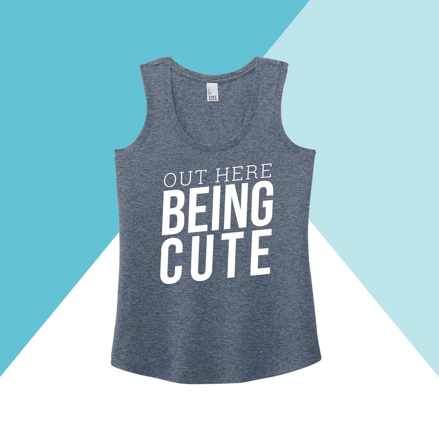 Out Here Being Cute Workout Women's Racerback Tank North Owl Apparel