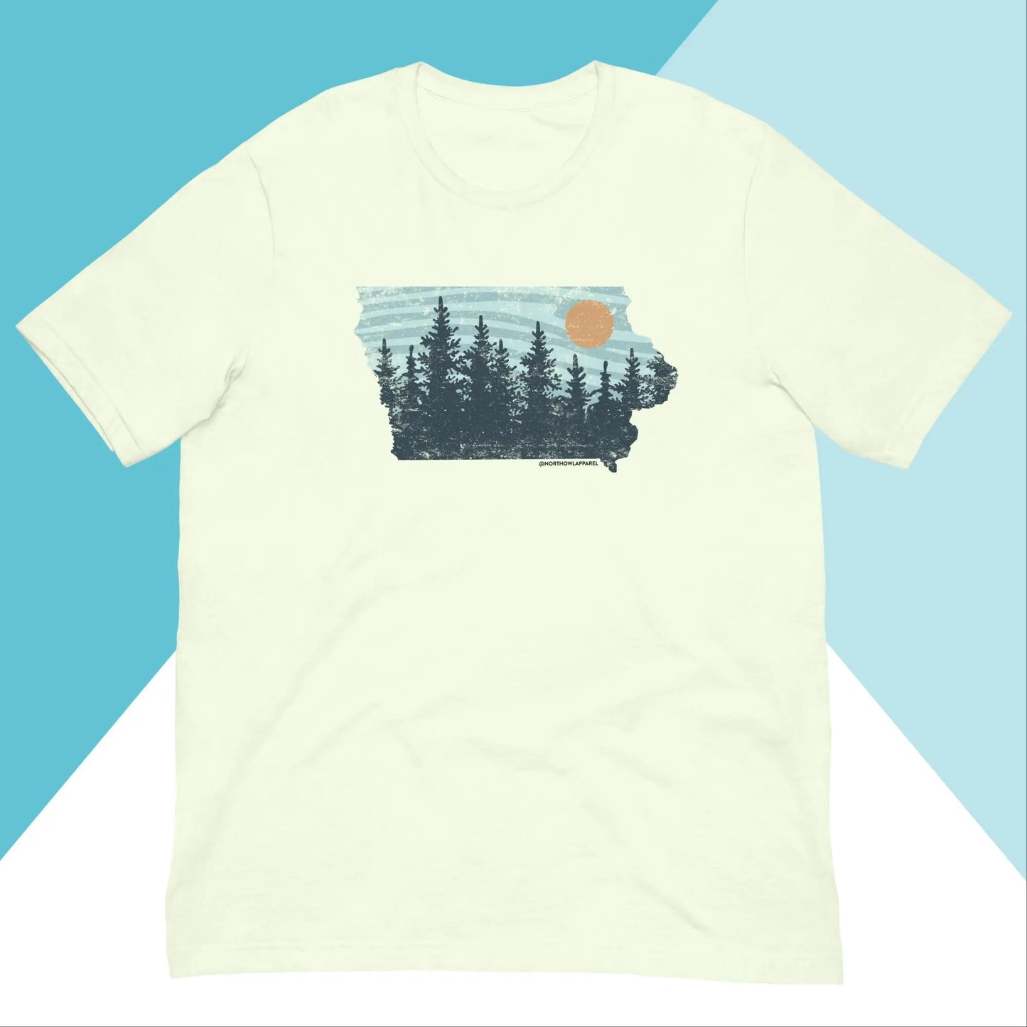 Iowa Pastel Pine Trees Unisex Shirt North Owl Apparel