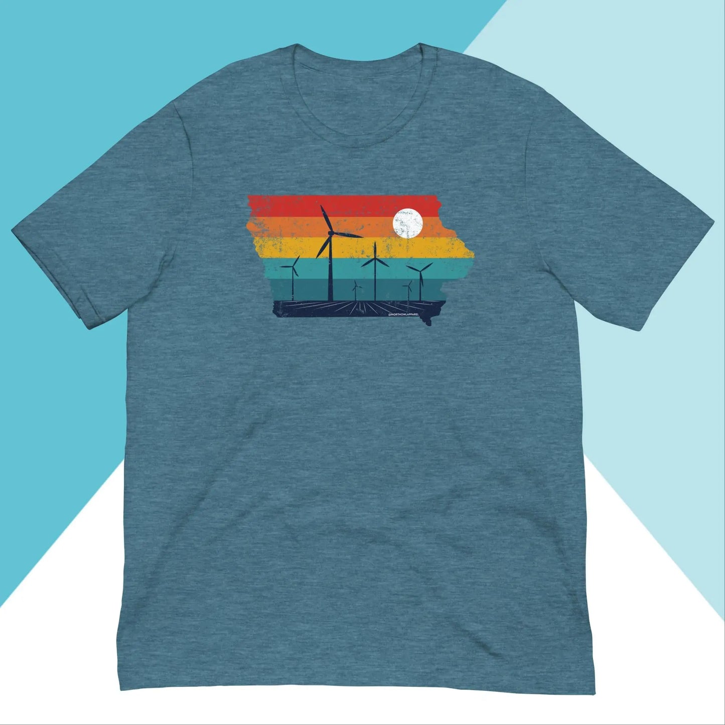 Iowa Rural Retro Windmill Sunset Unisex Shirt North Owl Apparel