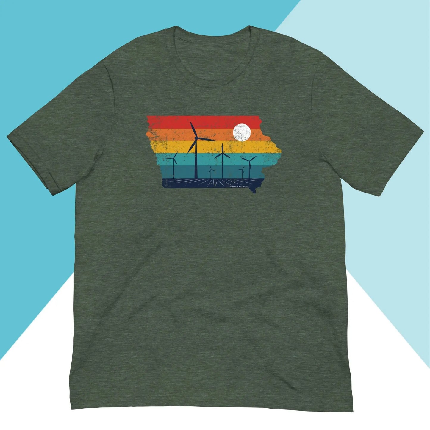 Iowa Rural Retro Windmill Sunset Unisex Shirt North Owl Apparel