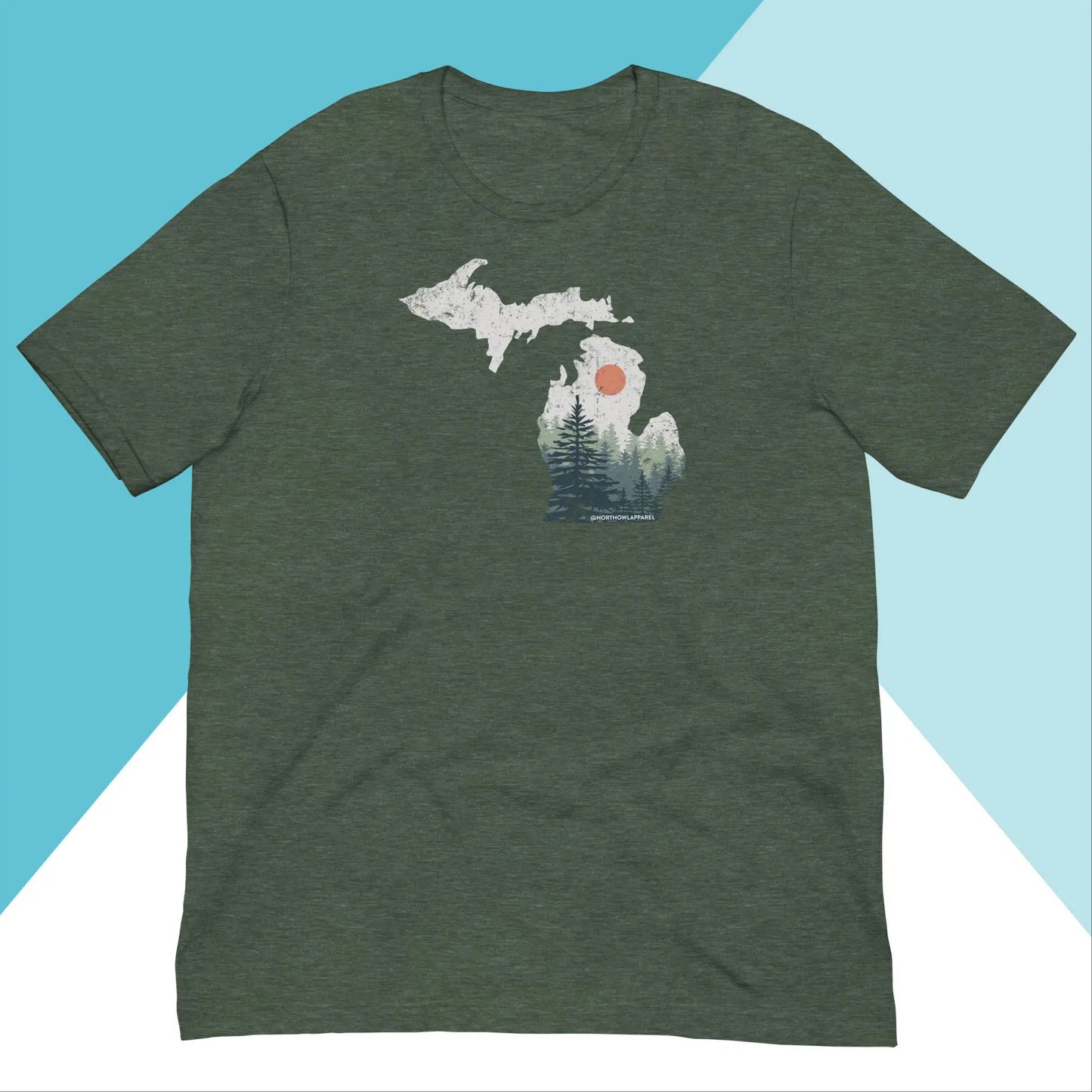 Michigan Pine Trees Distressed Unisex Shirt North Owl Apparel