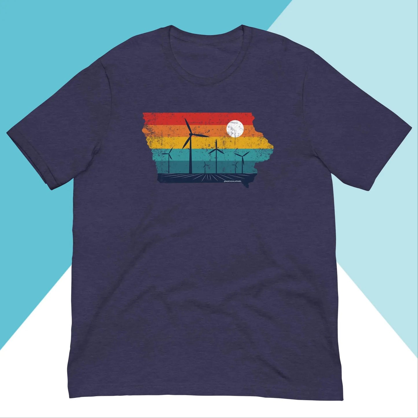 Iowa Rural Retro Windmill Sunset Unisex Shirt North Owl Apparel