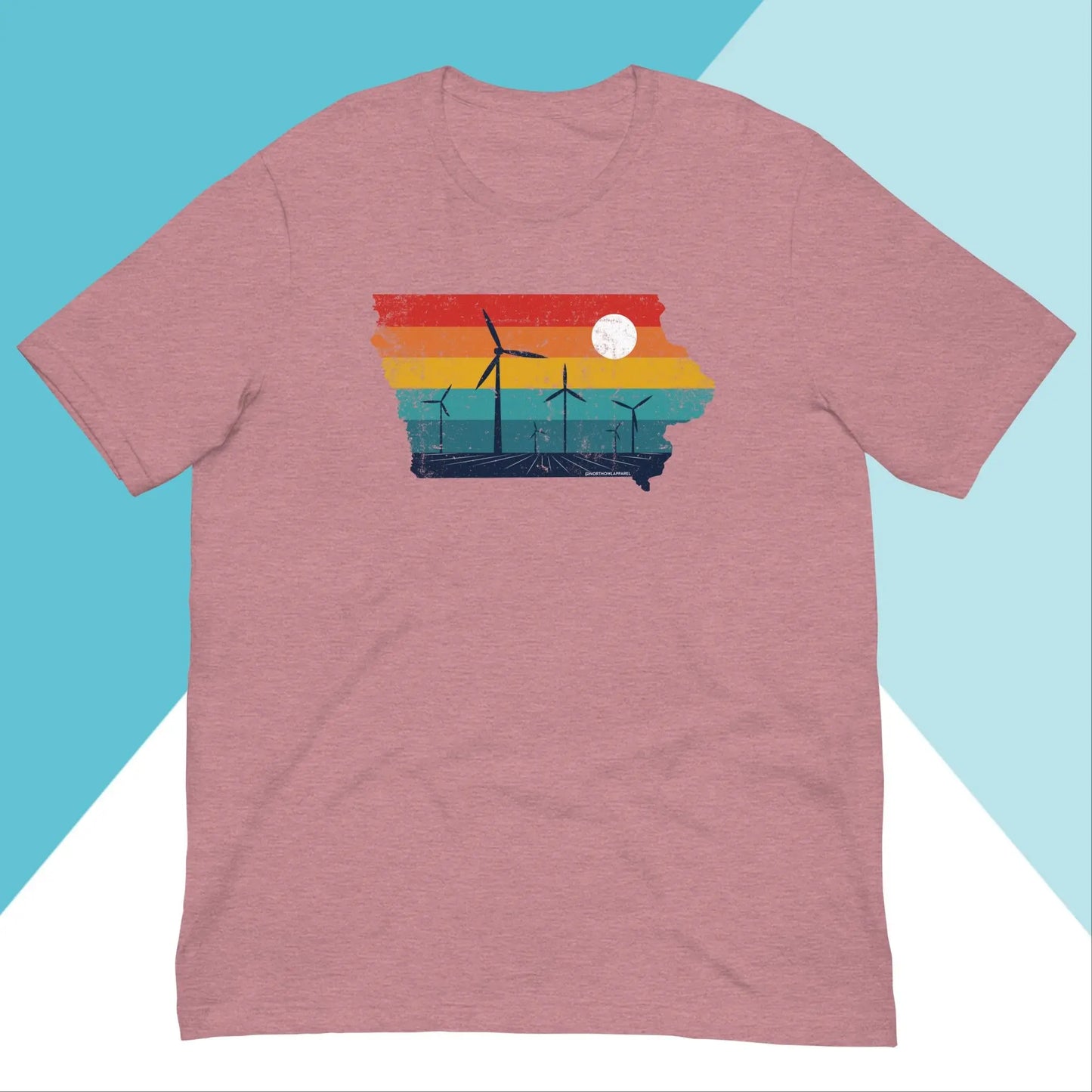 Iowa Rural Retro Windmill Sunset Unisex Shirt North Owl Apparel