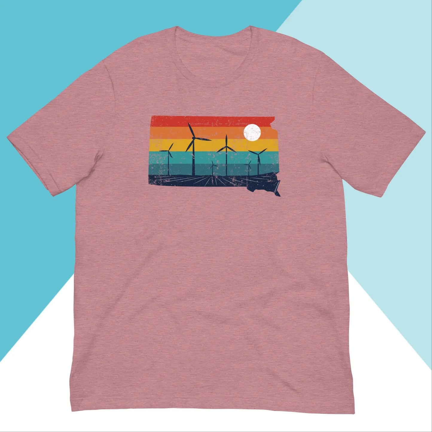 South Dakota Rural Retro Windmill Sunset Unisex Shirt North Owl Apparel